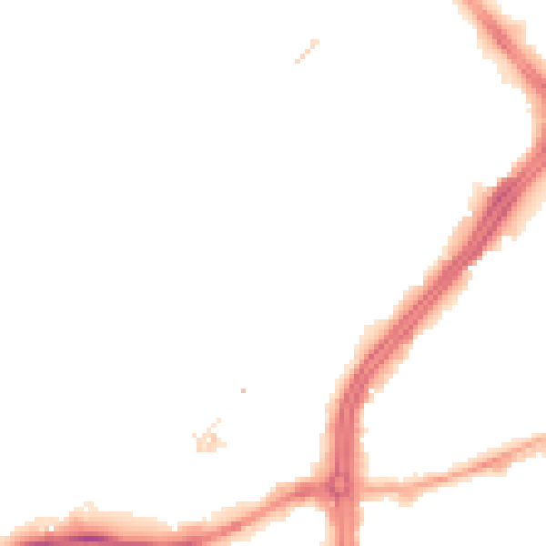 Night-time road noise heatmap for S3 7PU