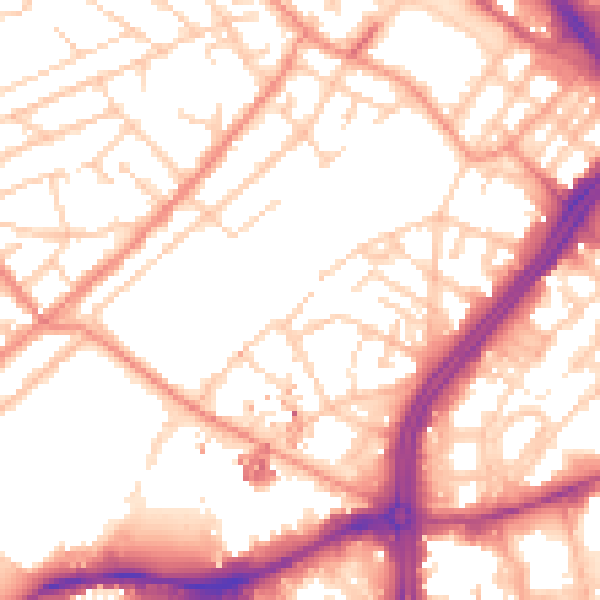 Daytime road noise heatmap for S3 7PZ