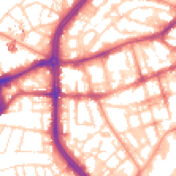 Daytime road noise heatmap for S3 7QA