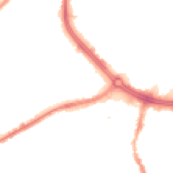 Night-time road noise heatmap for S3 7TT