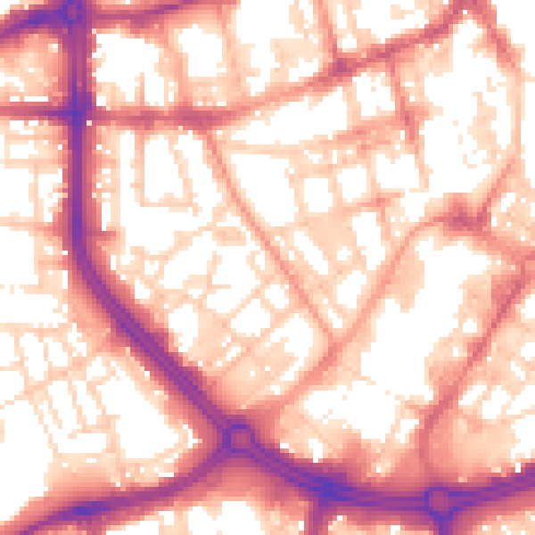 Daytime road noise heatmap for S3 7XJ