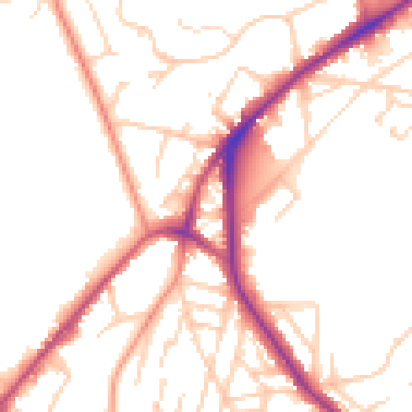 Daytime road noise heatmap for S3 9BD
