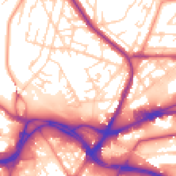 Daytime road noise heatmap for S3 9JR