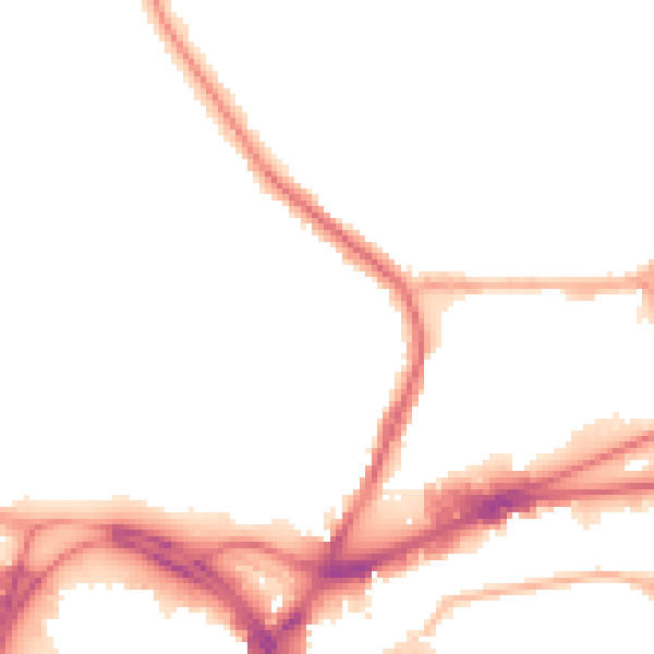 Night-time road noise heatmap for S3 9LW