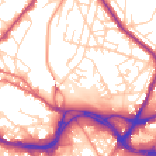 Daytime road noise heatmap for S3 9QB