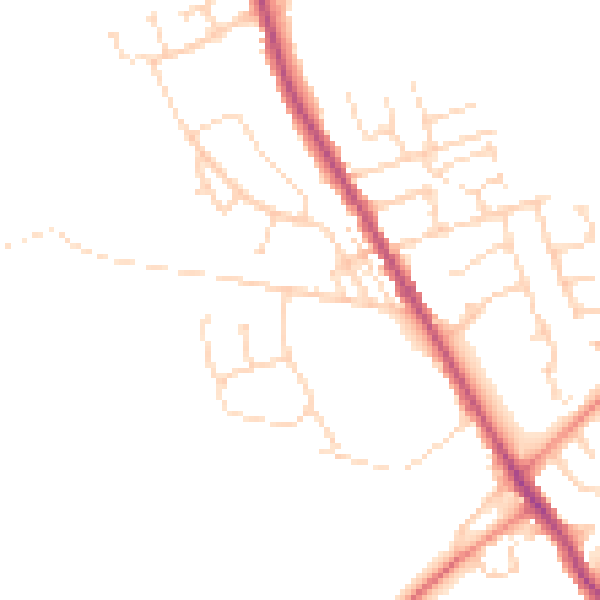 Daytime road noise heatmap for S42 5AB