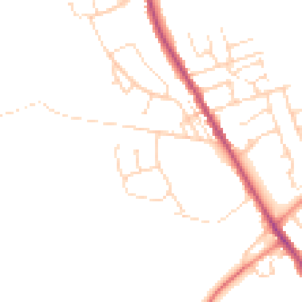 Daytime road noise heatmap for S42 5AP
