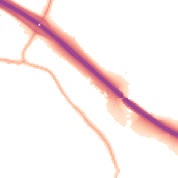 Night-time road noise heatmap for S42 5DN