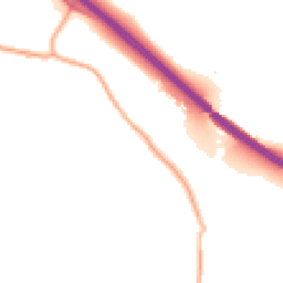 Night-time road noise heatmap for S42 5DQ