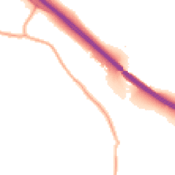 Night-time road noise heatmap for S42 5DR