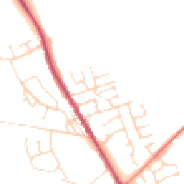 Daytime road noise heatmap for S42 5EE