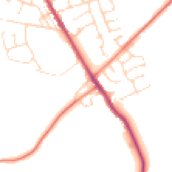 Daytime road noise heatmap for S42 5ET