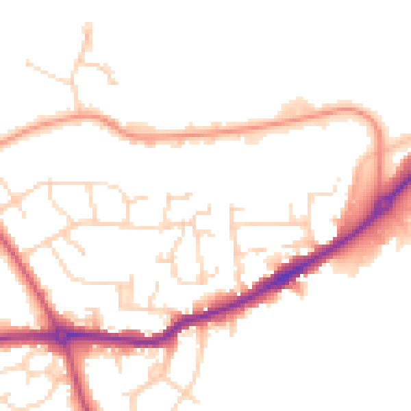 Daytime road noise heatmap for S42 5FF