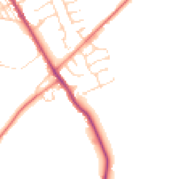 Daytime road noise heatmap for S42 5FN