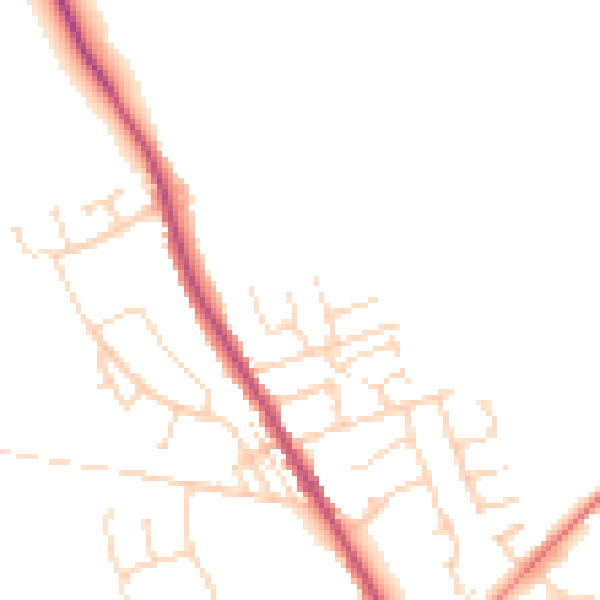 Daytime road noise heatmap for S42 5HG