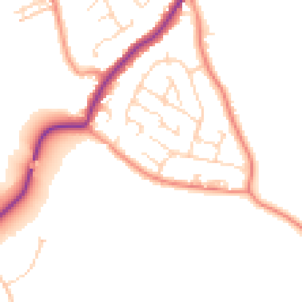 Daytime road noise heatmap for S42 5QS