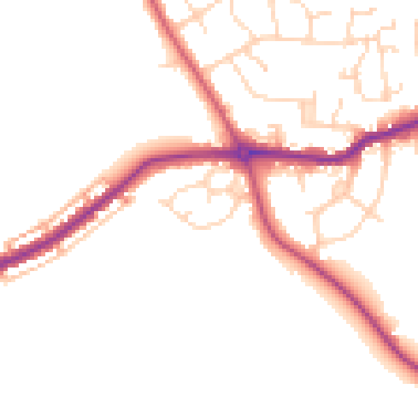 Daytime road noise heatmap for S42 5UH