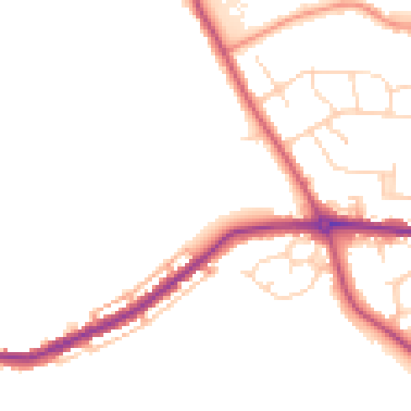 Daytime road noise heatmap for S42 5WR