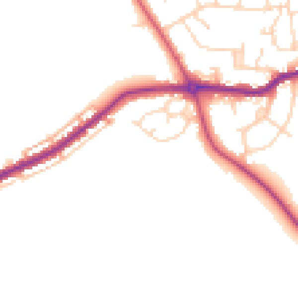 Daytime road noise heatmap for S42 5ZG