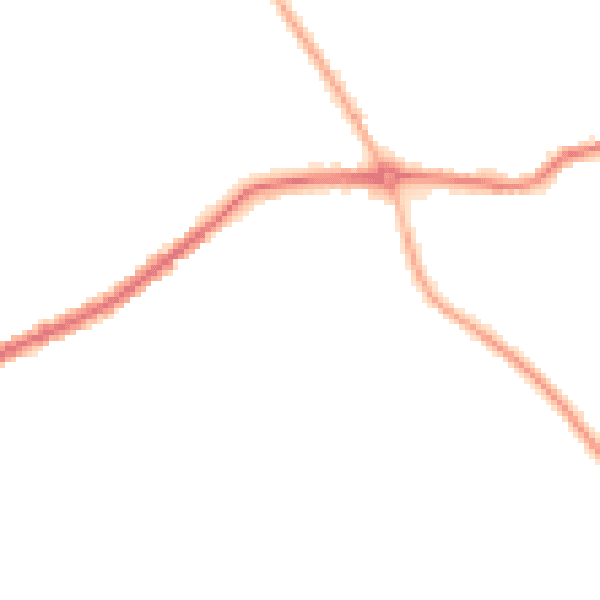 Night-time road noise heatmap for S42 5ZG