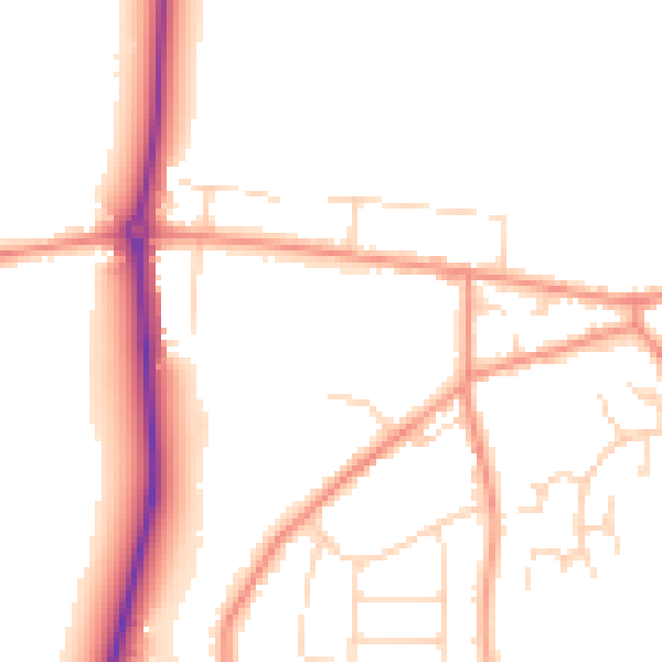 Daytime road noise heatmap for S42 6DH