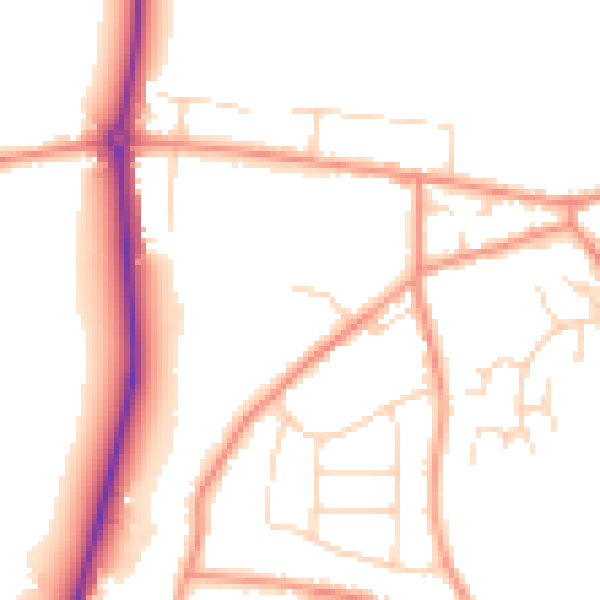 Daytime road noise heatmap for S42 6EG