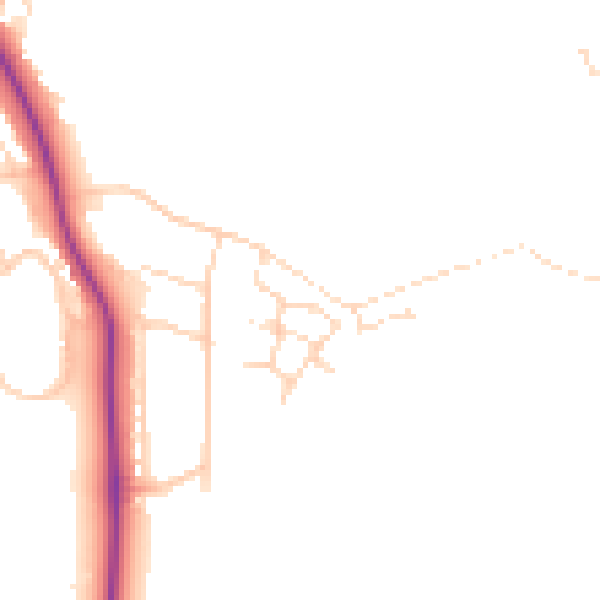 Daytime road noise heatmap for S42 6FG