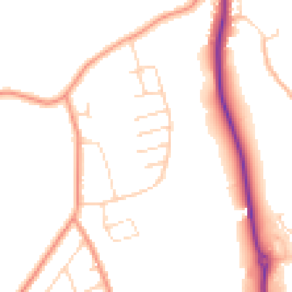 Daytime road noise heatmap for S42 6JD