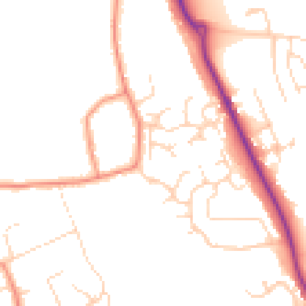 Daytime road noise heatmap for S42 6QA