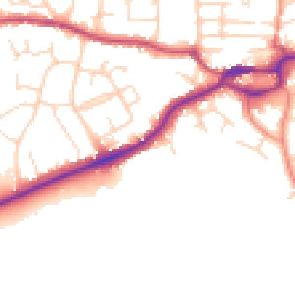 Daytime road noise heatmap for S43 1AB