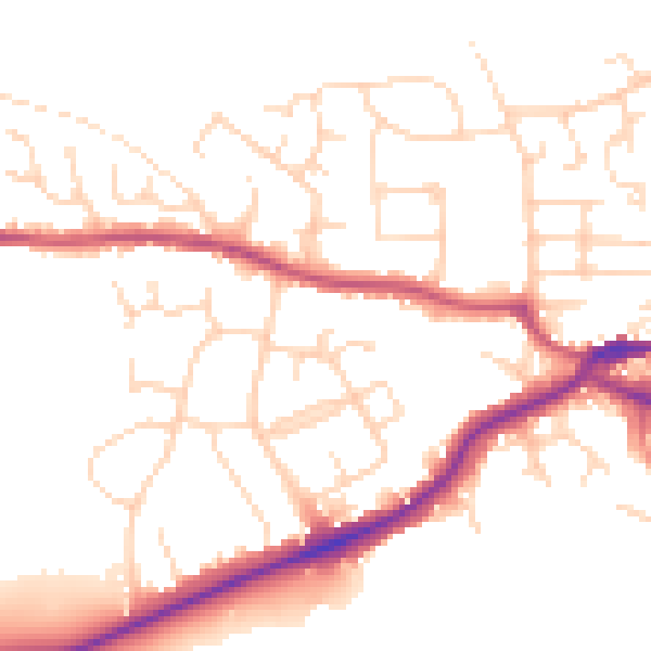 Daytime road noise heatmap for S43 1AP