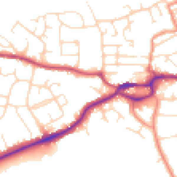 Daytime road noise heatmap for S43 1BW