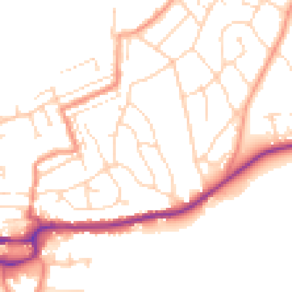 Daytime road noise heatmap for S43 1DJ