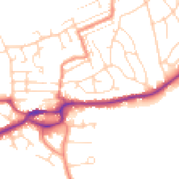 Daytime road noise heatmap for S43 1EE