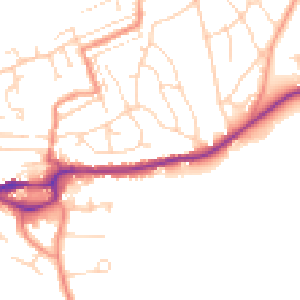 Daytime road noise heatmap for S43 1EG