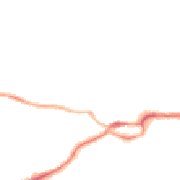Night-time road noise heatmap for S43 1EU