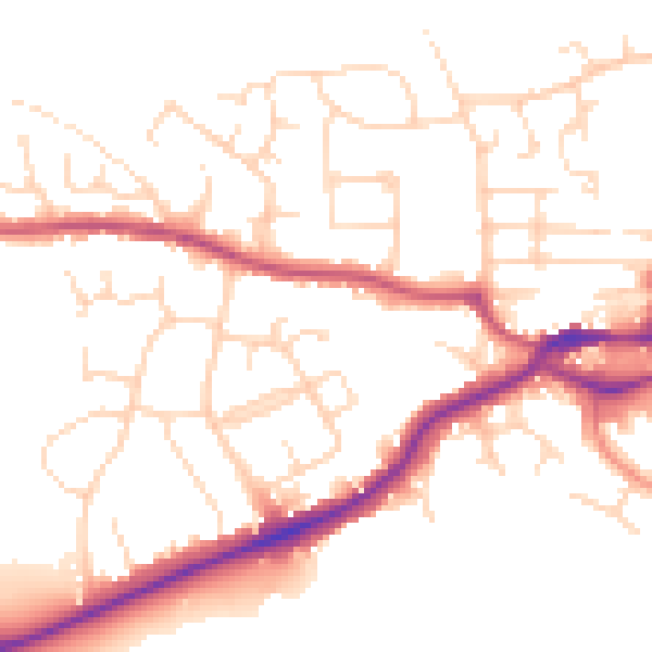 Daytime road noise heatmap for S43 1FB