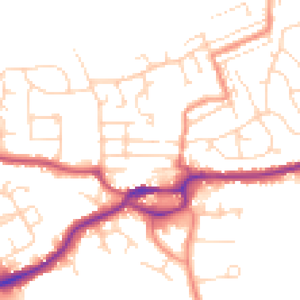 Daytime road noise heatmap for S43 1FT