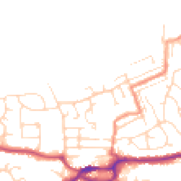 Daytime road noise heatmap for S43 1JE