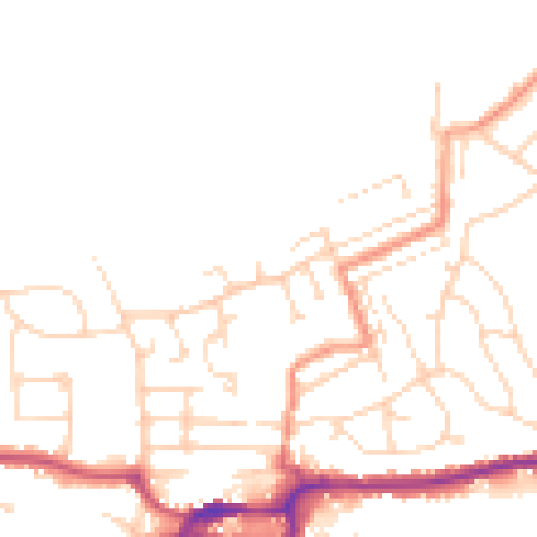 Daytime road noise heatmap for S43 1JF