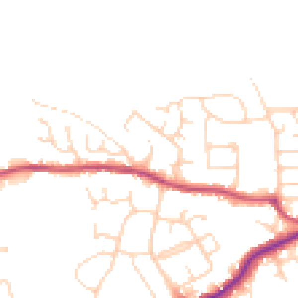 Daytime road noise heatmap for S43 1LZ