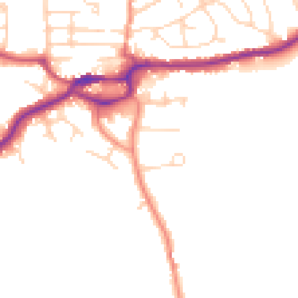 Daytime road noise heatmap for S43 1NH