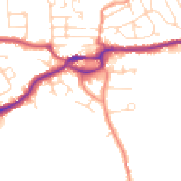 Daytime road noise heatmap for S43 1NL