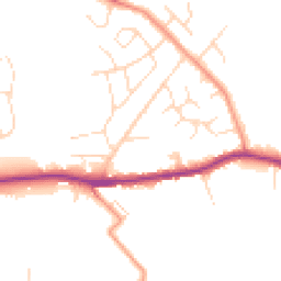 Daytime road noise heatmap for S44 5AQ