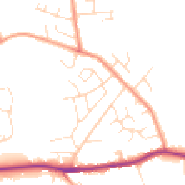Daytime road noise heatmap for S44 5AU