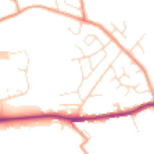 Daytime road noise heatmap for S44 5BD