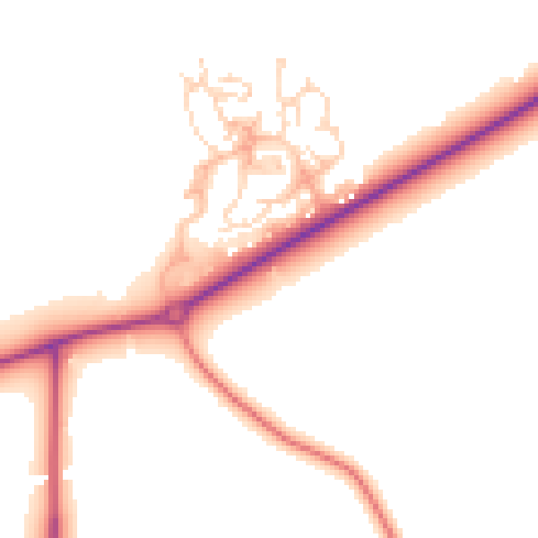 Daytime road noise heatmap for S44 5DB