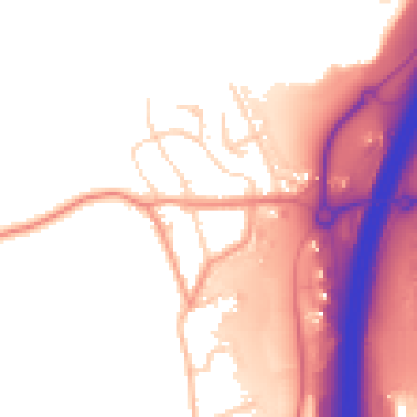 Daytime road noise heatmap for S44 5EP