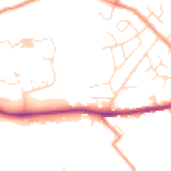 Daytime road noise heatmap for S44 5FW