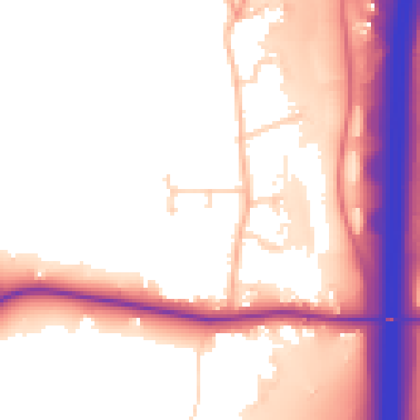 Daytime road noise heatmap for S44 5JN